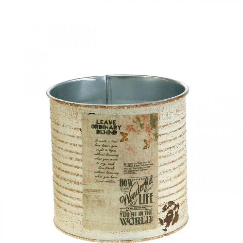 Product Planter Cream Metal Shabby Chic Ø11cm H10.5cm