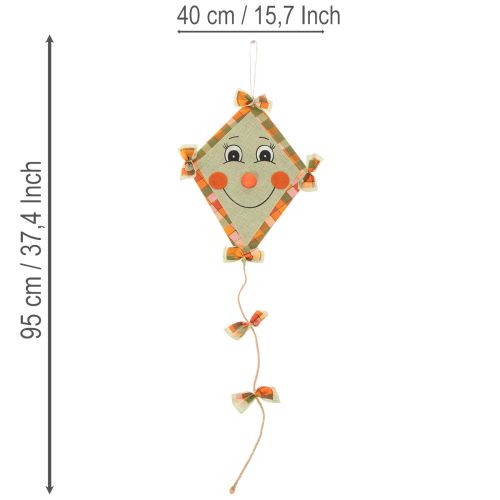 Decorative Paper Kites with Faces and Hanger 40cm Set of 2 | Floristik24.co.uk