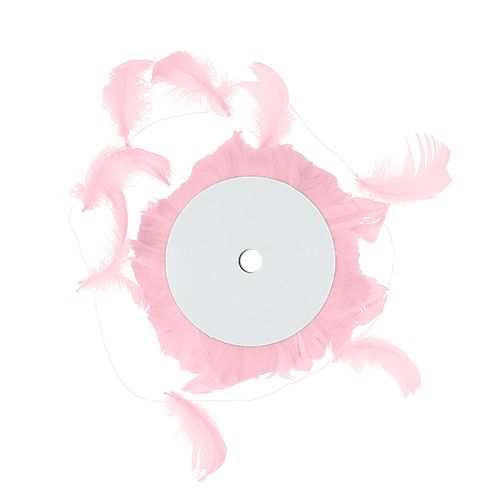Product Wire with feathers light pink 10m