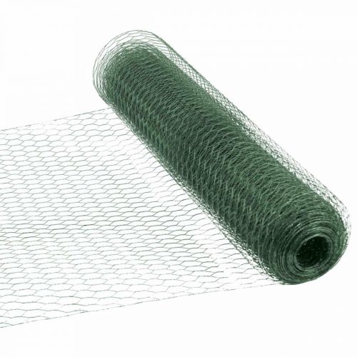 Floristik24 Hexagon Mesh Green Wire PVC Coated Wire Mesh 50cm×10m