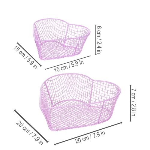 Product Wire baskets, heart-shaped, for decoration and organization, 20cm, set of 4