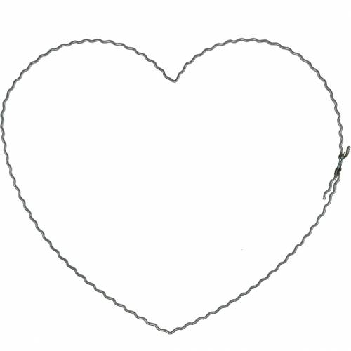 Floristik24 Wire hearts 20cm wavy rings wreath heart 10pcs