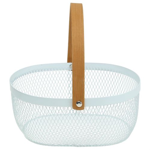Floristik24 Wire basket with handle White 23.5cm x 18cm x 10cm