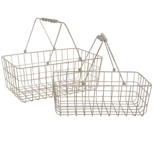 Product Wire basket with handles grey 34×20.5cm / 38×24.5cm set of 2
