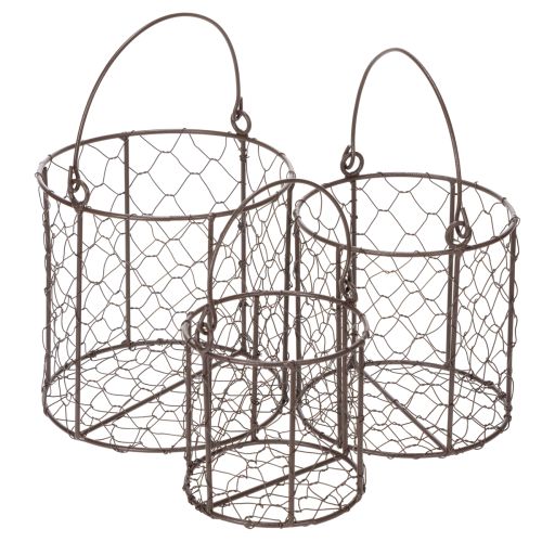 Wire basket set ideal for use in the kitchen or garden, 25cm, 1 set