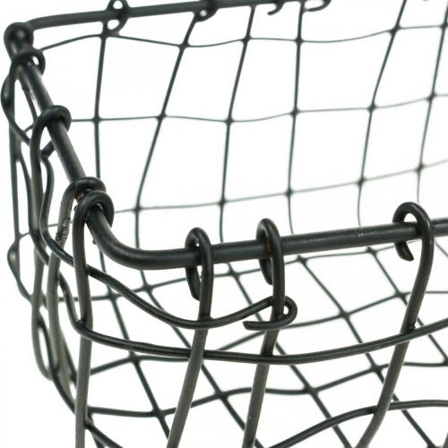 Product Mini wire basket, metal decoration, rectangular plant basket L13cm H6.5cm 2pcs