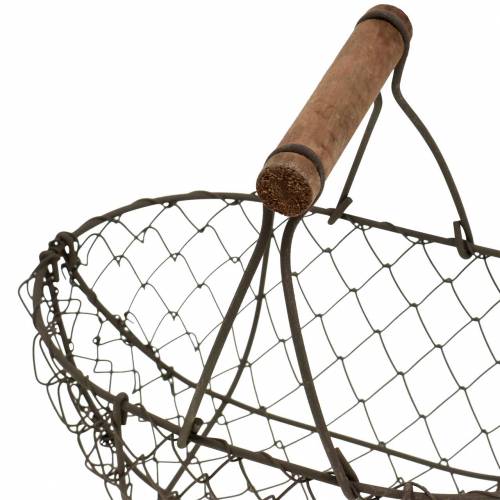 Floristik24 Wire basket with bracket brown metal 20/25 / 30cm, set of 3