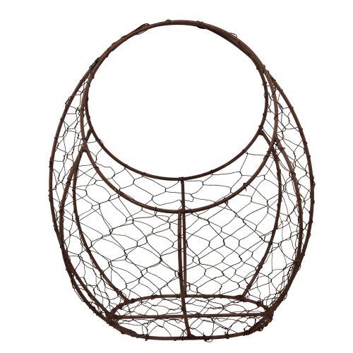 Product Wire Basket Rust Metal Basket with Handle 22.5x11.5x26.5cm
