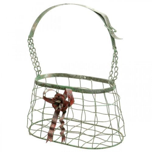 Floristik24 Handle bag, metal basket, wire planter, planter basket L28.5cm H33cm