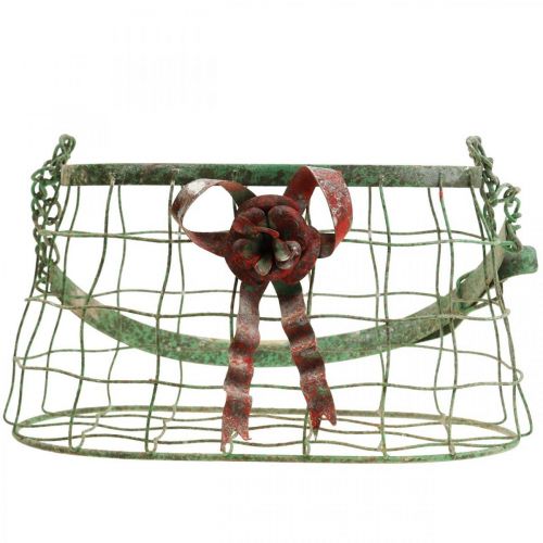 Floristik24 Handle bag, metal basket, wire planter, planter basket L28.5cm H33cm