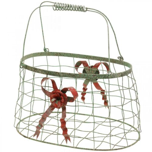 Floristik24 Metal bag, wire basket, planter, handle basket L34cm H33cm