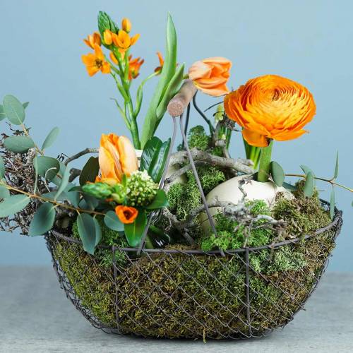 Floristik24 Wire basket with bracket brown metal 20/25 / 30cm, set of 3