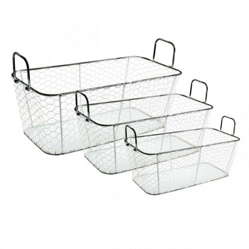 Product Wire basket, planter, planter L43.5 / 39.5 / 35cm, set of 3