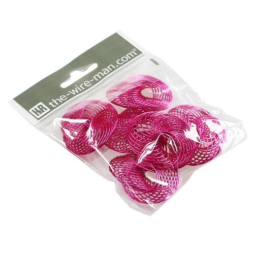 Floristik24 Wire Wheels Pink Ø4,5cm 6pcs