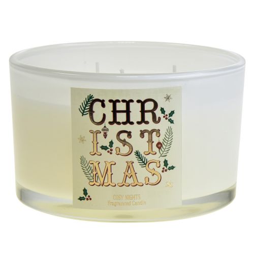 Floristik24 Three-wick candle Christmas scented candle in a glass vanilla fruit Ø13cm