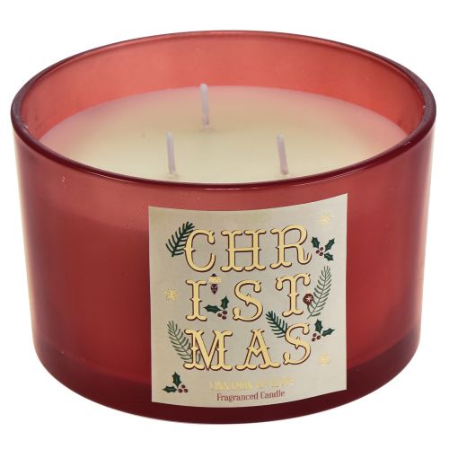 Product Three-wick candle Christmas scented candle in a glass cinnamon carnation Ø13cm