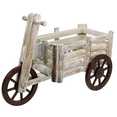 Floristik24 Planting tricycle white wood H31.5cm