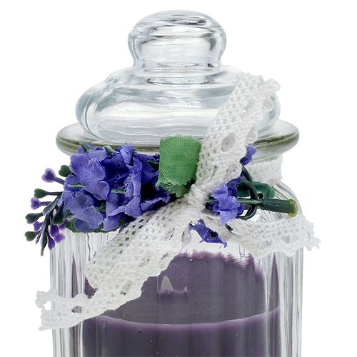 Floristik24 Scented candle in a glass of lavender Ø7.5cm H13cm 2pcs