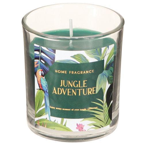 Scented candle in a glass vessel Cucumber-Eucalyptus candle Green Ø7cm