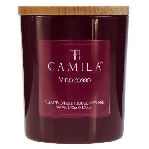 Product Scented candle in glass Camila red wine Ø7.5cm H8cm
