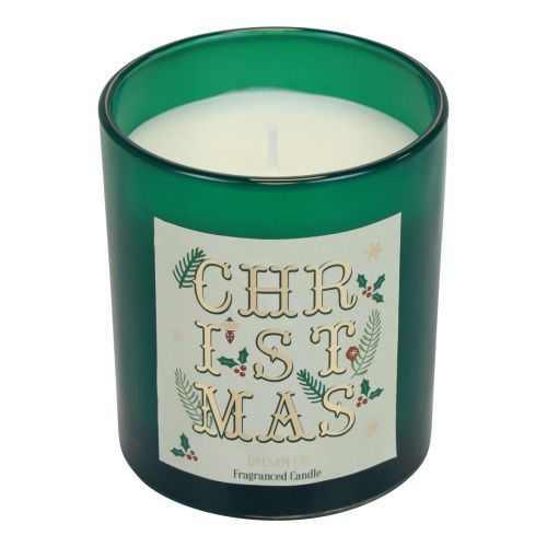 Floristik24 Scented candle Christmas scented candle in a glass green balsam fir Ø8cm