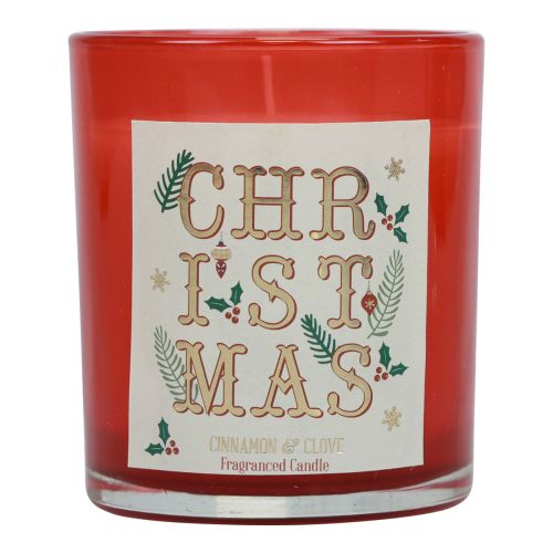 Scented candle Christmas scented candle in a glass red cinnamon clove Ø8cm