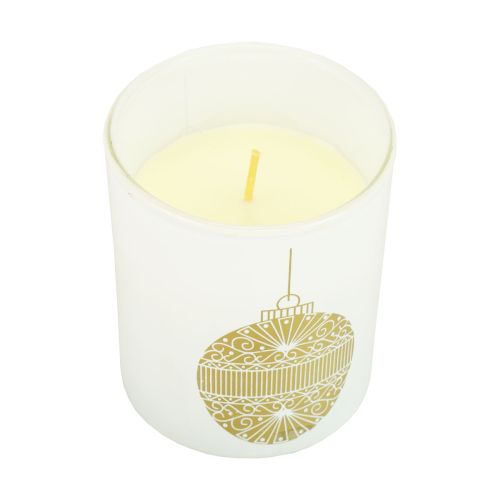 Product Scented candle Christmas candle glass white Christmas candle 7.5cm