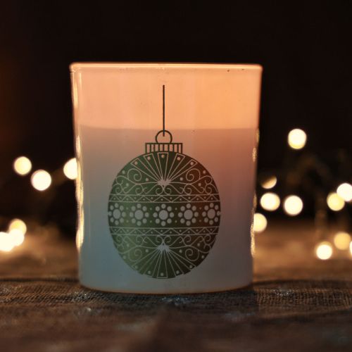 Product Scented candle Christmas candle glass white Christmas candle 7.5cm