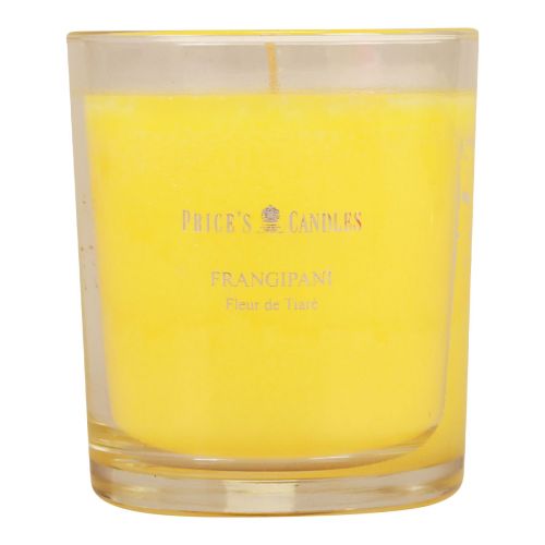 Product Scented candle in a glass summer scent Frangipani Yellow H8cm