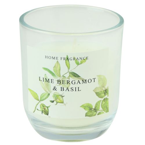 Product Scented candle in glass Bergamot Lime Basil Ø7.5cm H8.5cm