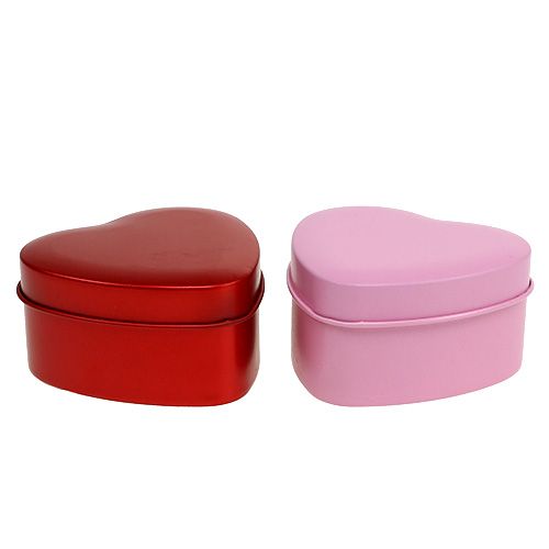 Floristik24 Scented Candles Heart Shape Pink / Red 7cm x3.5cm 2pcs