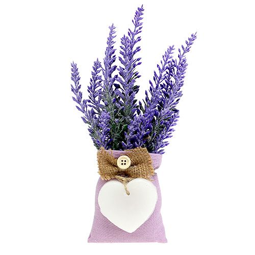 Floristik24 Lavender bag 18cm with wax heart