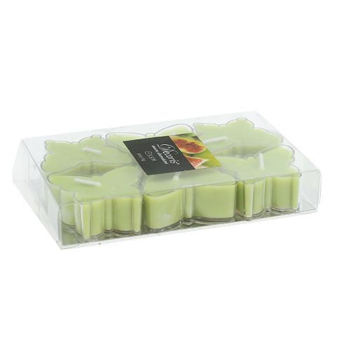 Floristik24 Duftteelicht Butterfly Ø4,8cm H2cm Green 6pcs