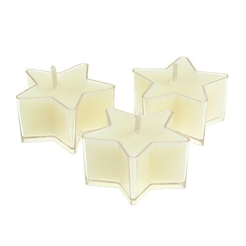 Floristik24 Scented teal star shape cream Ø4cm 6pcs