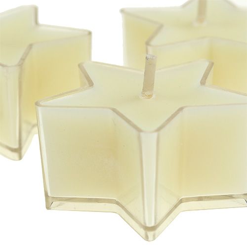 Floristik24 Scented teal star shape cream Ø4cm 6pcs