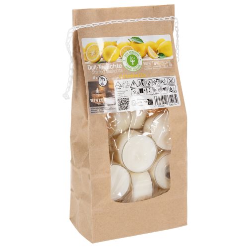 Product Citronella scented tealight candles for romantic evenings at home or in the garden, 25mm, 7h, 18 pieces