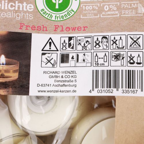 Product Scented tea lights Fresh Flower scented tea lights white Ø25cm 7h 18 pcs