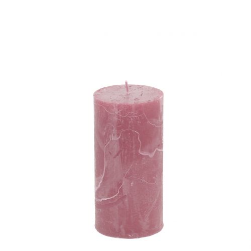 Solid-colored candles old pink 50x100mm 4 pcs