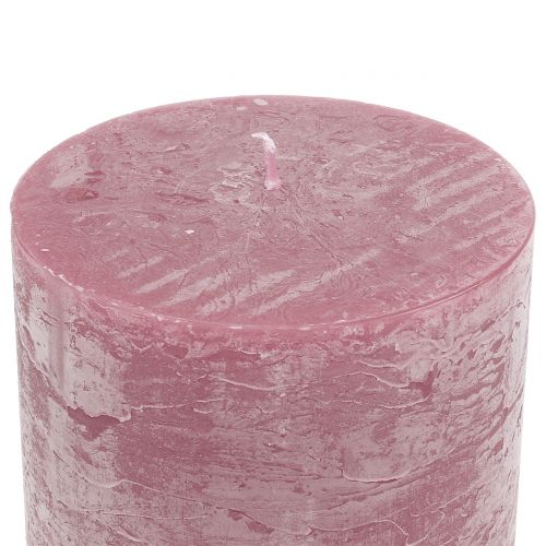 Product Solid colored candles antique pink 50x100mm 4pcs