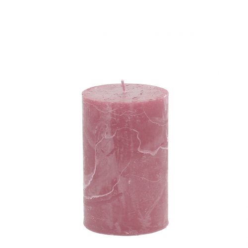 Solid-colored candles old pink 60x100mm 4pcs