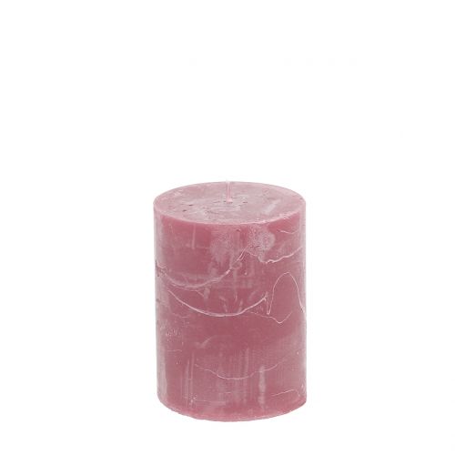 Solid colored candles antique pink 60x80mm 4pcs