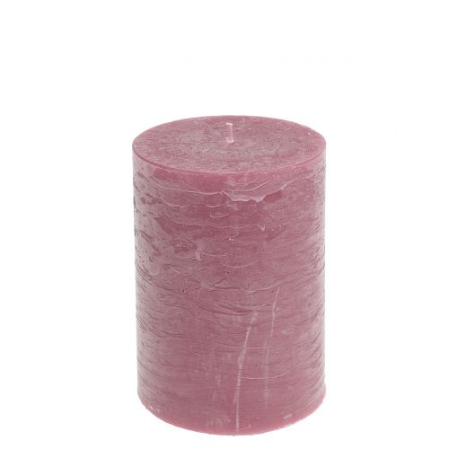 Floristik24 Solid colored candles antique pink 85x120mm 2pcs