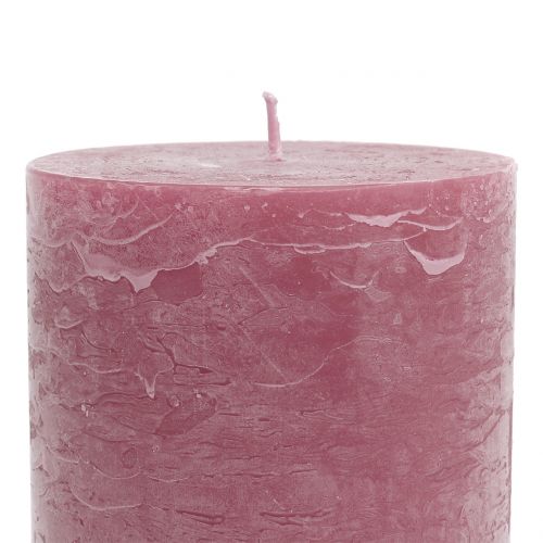 Product Solid colored candles antique pink 85x120mm 2pcs