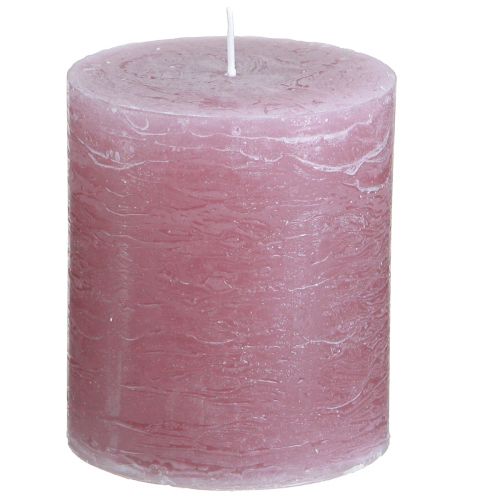 Product Solid coloured candles old pink pillar candles 70×80mm 4 pcs