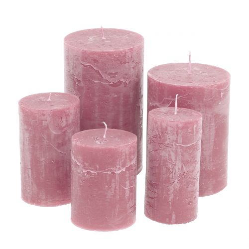 Floristik24 Colored candles antique pink different sizes