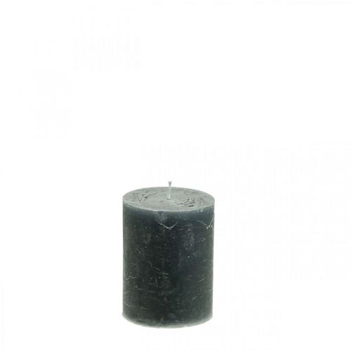 Floristik24 Solid colored candles anthracite pillar candles 70×100mm 4pcs