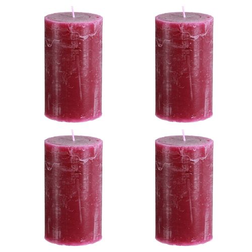 Product Solid coloured candles Berry pillar candles purple 70×120mm 4 pcs
