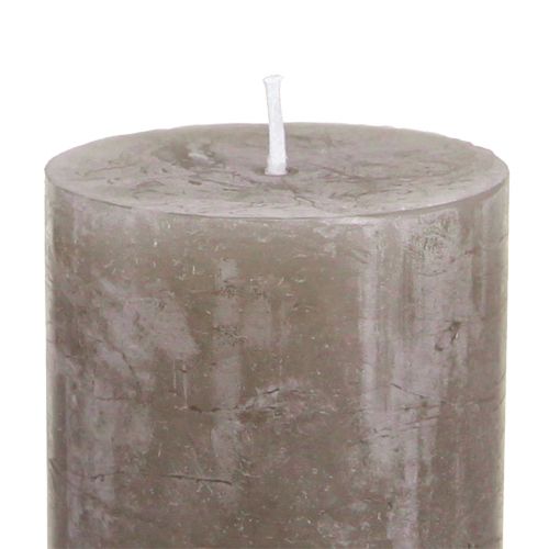 Floristik24 Solid coloured candles brown pillar candles 50×100mm 4 pcs