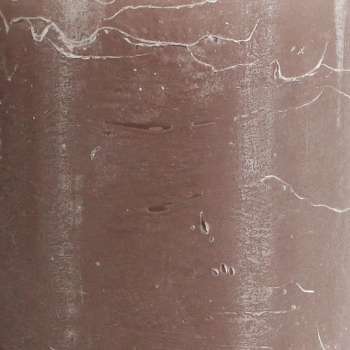 Product Solid coloured candles brown pillar candles 70×120mm 4 pcs