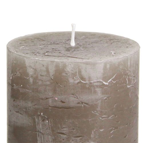 Product Solid coloured candles brown pillar candles 70×80mm 4 pcs